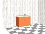 
Шкаф за мивка от оранжево пдч,с плот
